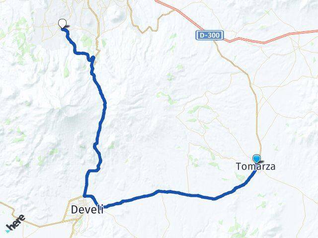 Kayseri Tomarza Hacılar Arası Kaç Km - Yol Haritası