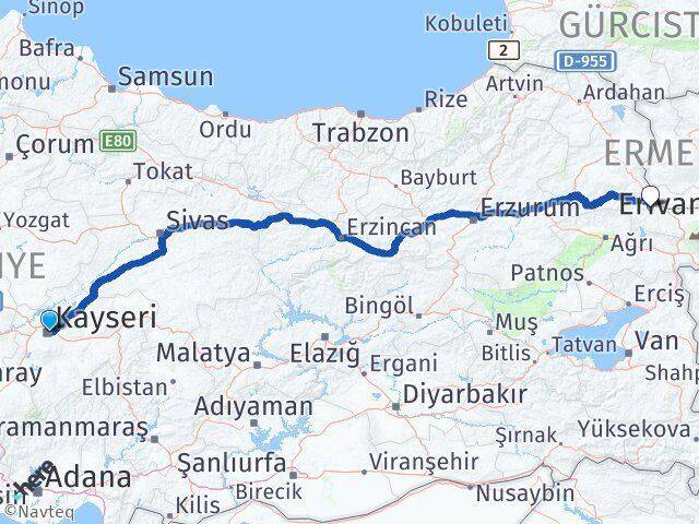 Kayseri Tuzluca Iğdır Arası Kaç Km - Yol Haritası