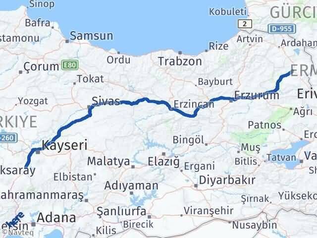 Kayseri Yeşilhisar Kars Arası Kaç Km - Yol Haritası