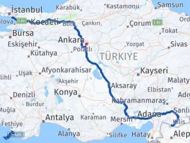 Kilis Adalar İstanbul Arası Kaç Km - Yol Haritası