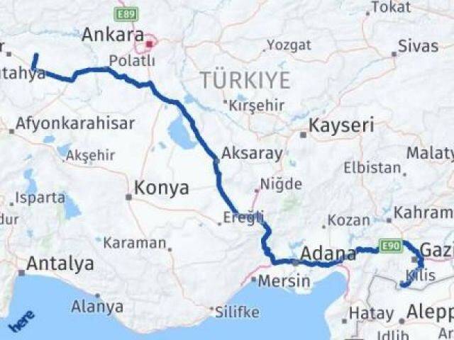 Kilis Alpu Eskişehir Arası Kaç Km - Yol Haritası