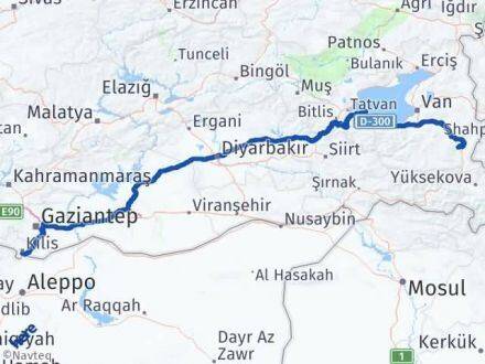 Kilis Başkale Van Arası Kaç Km - Yol Haritası