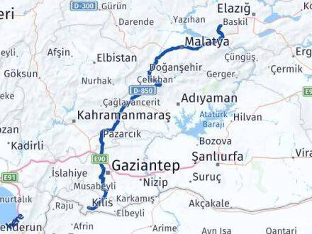 Kilis Baskil Elazığ Arası Kaç Km - Yol Haritası