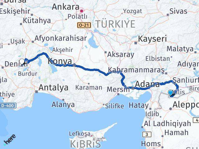 Kilis Başmakçı Afyonkarahisar Arası Kaç Km - Yol Haritası