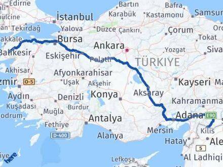 Kilis Bayramiç Çanakkale Arası Kaç Km - Yol Haritası