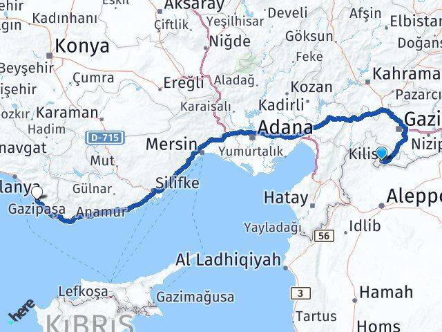 Kilis Gazipaşa Antalya Arası Kaç Saat? Yol Haritası, Yakıt, Rota ve Mesafe Hesaplama Kilis Gazipaşa Antalya Arası Kaç Km? Kaç Saat? Yol Haritası