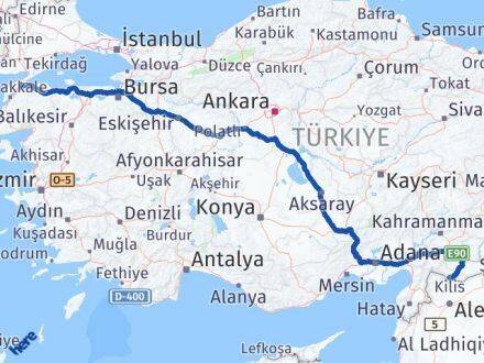 Kilis Gelibolu Çanakkale Arası Kaç Km - Yol Haritası