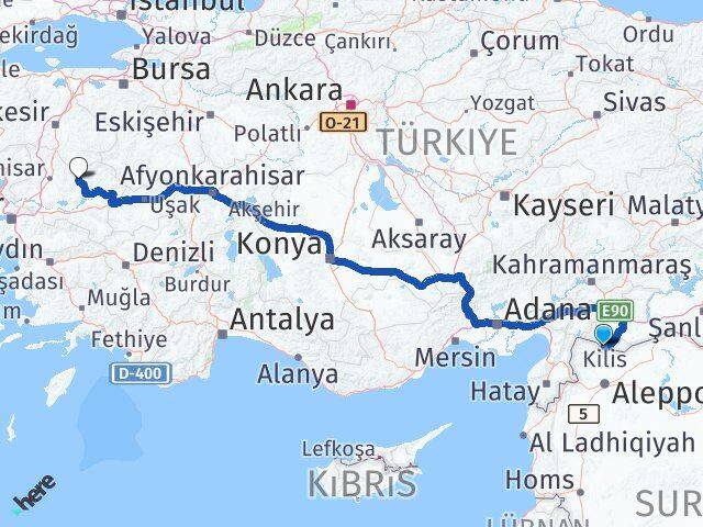 Kilis Gördes Manisa Arası Kaç Km - Yol Haritası