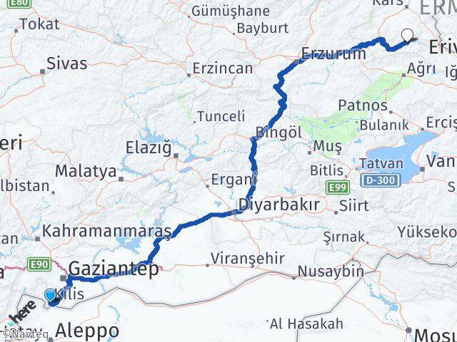 Kilis Kağızman Kars Arası Kaç Km - Yol Haritası