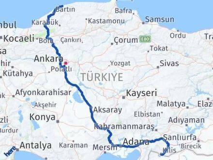 Kilis Kurucaşile Bartın Arası Kaç Km - Yol Haritası