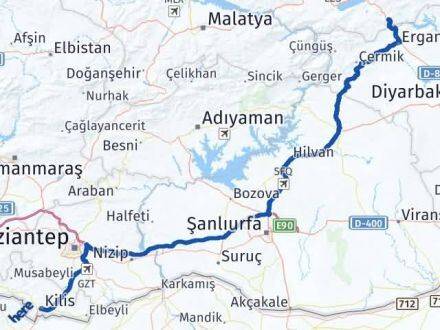 Kilis Maden Elazığ Arası Kaç Km - Yol Haritası