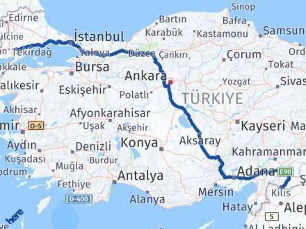 Kilis Malkara Tekirdağ Arası Kaç Km - Yol Haritası