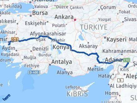 Kilis Menderes İzmir Arası Kaç Km - Yol Haritası