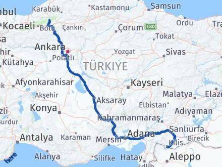 Kilis Mengen Bolu Arası Kaç Km - Yol Haritası