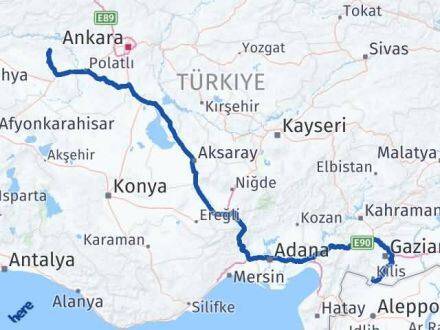 Kilis Mihalıççık Eskişehir Arası Kaç Km - Yol Haritası