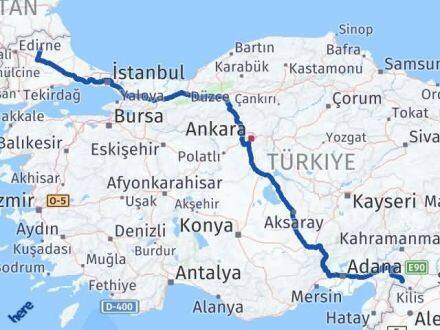 Kilis Musabeyli Kırklareli Arası Kaç Km - Yol Haritası