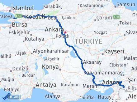 Kilis Musabeyli Yalova Arası Kaç Km - Yol Haritası
