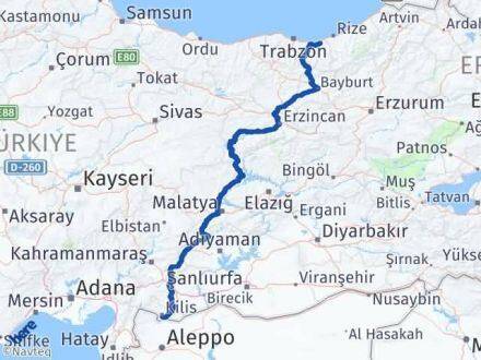 Kilis Of Trabzon Arası Kaç Km - Yol Haritası