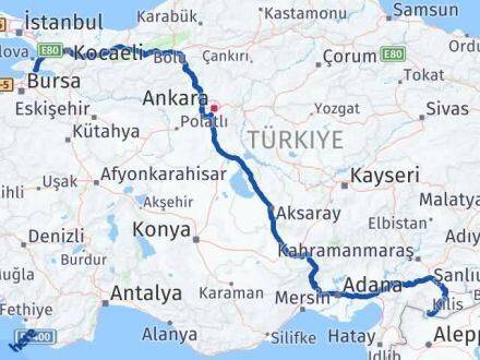 Kilis Orhangazi Bursa Arası Kaç Km - Yol Haritası