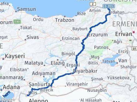 Kilis Posof Ardahan Arası Kaç Km - Yol Haritası