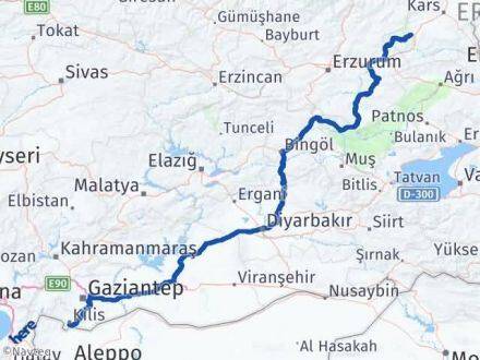 Kilis Sarıkamış Kars Arası Kaç Km - Yol Haritası