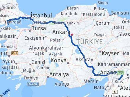 Kilis Şarköy Tekirdağ Arası Kaç Km - Yol Haritası