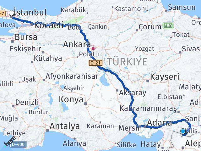 Kilis Şişli İstanbul Arası Kaç Km - Yol Haritası