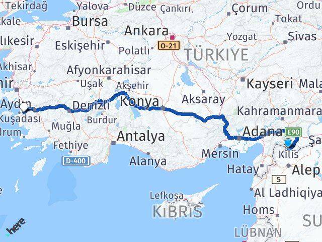 Kilis Söke Aydın Arası Kaç Km - Yol Haritası