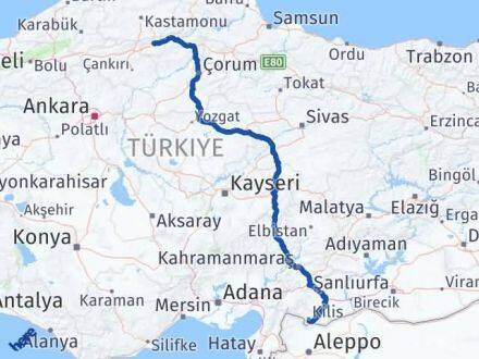 Kilis Tosya Kastamonu Arası Kaç Km - Yol Haritası