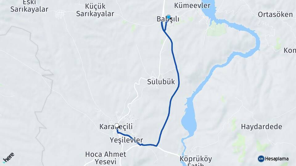 Kırıkkale Bahşili Karakeçili Arası Kaç Km - Yol Haritası
