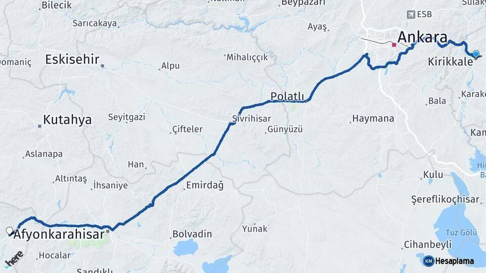Kırıkkale Banaz Uşak Arası Kaç Saat? Yol Haritası, Yakıt, Rota ve Mesafe Hesaplama Kırıkkale Banaz Uşak Arası Kaç Km? Kaç Saat? Yol Haritası