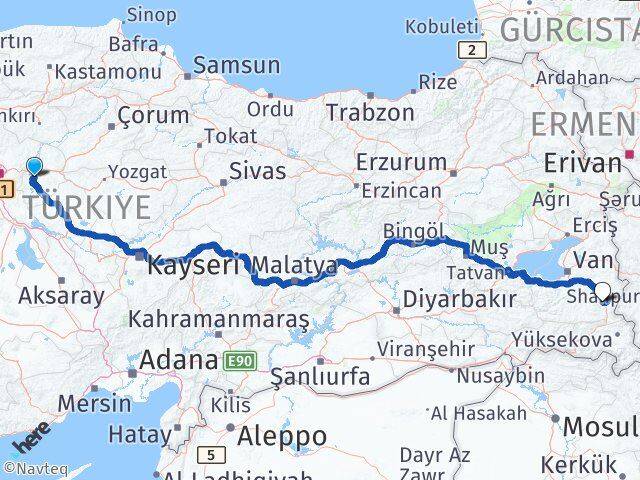 Kırıkkale Başkale Van Arası Kaç Km - Yol Haritası