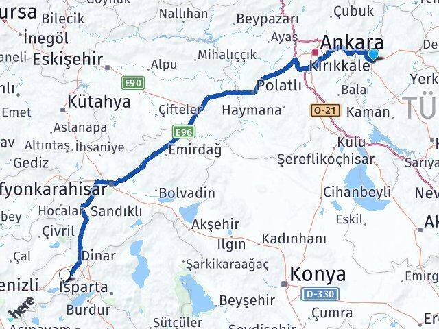 Kırıkkale Başmakçı Afyonkarahisar Arası Kaç Km - Yol Haritası