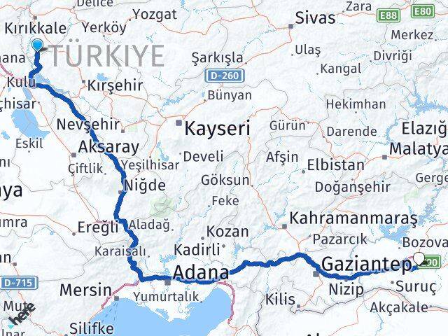 Kırıkkale Çelebi Şanlıurfa Arası Kaç Km - Yol Haritası