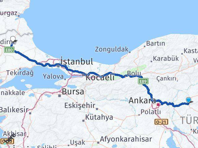 Kırıkkale Delice Kırklareli Arası Kaç Km - Yol Haritası