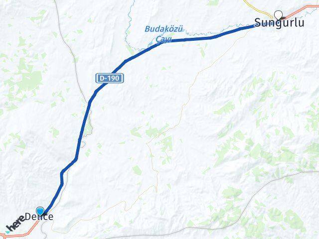 Kırıkkale Delice Sungurlu Çorum Arası Kaç Km - Yol Haritası