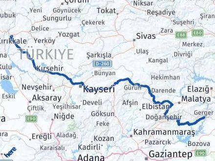 Kırıkkale Gerger Adıyaman Arası Kaç Km - Yol Haritası