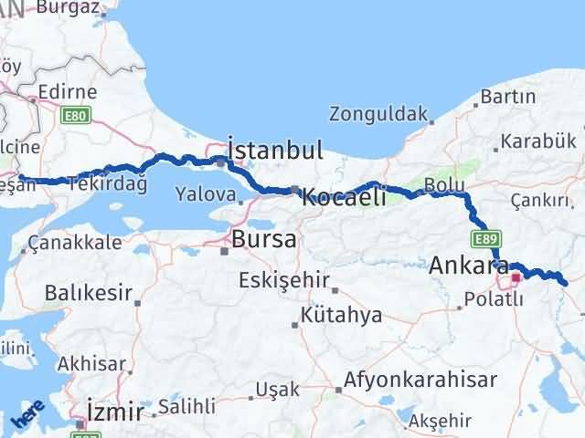 Kırıkkale İpsala Edirne Arası Kaç Km - Yol Haritası