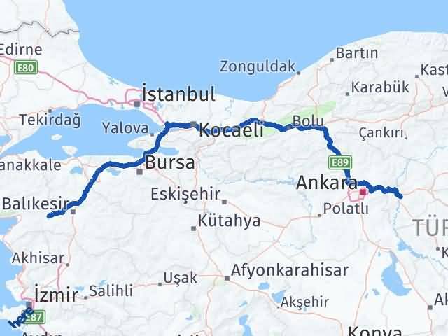 Kırıkkale İvrindi Balıkesir Arası Kaç Km - Yol Haritası