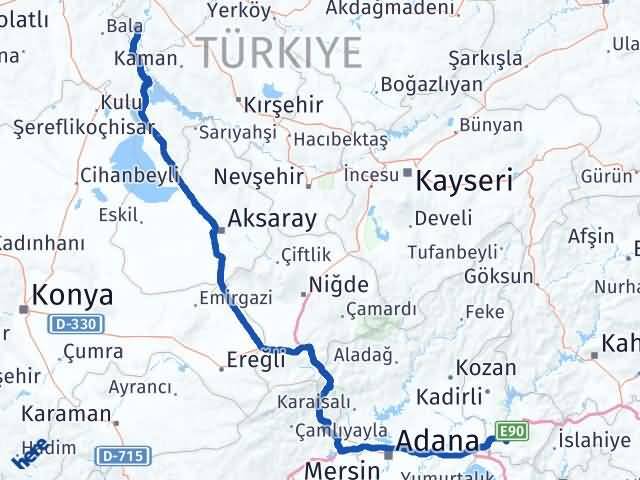 Kırıkkale Karakeçili Osmaniye Arası Kaç Km - Yol Haritası