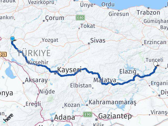 Kırıkkale Karakoçan Elazığ Arası Kaç Km - Yol Haritası