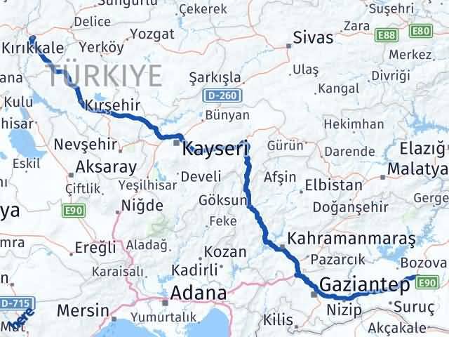 Kırıkkale Karaköprü Şanlıurfa Arası Kaç Km - Yol Haritası