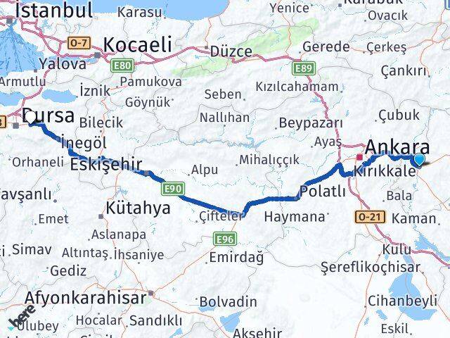 Kırıkkale Kestel Bursa Arası Kaç Km - Yol Haritası