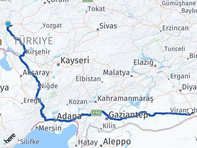 Kırıkkale Kızıltepe Mardin Arası Kaç Km - Yol Haritası