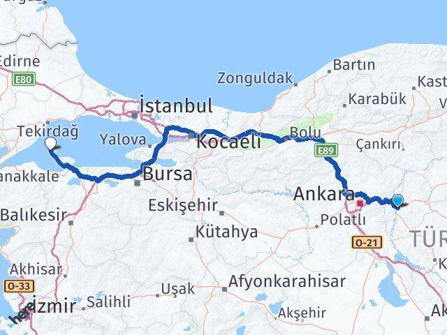 Kırıkkale Marmara Balıkesir Arası Kaç Km - Yol Haritası