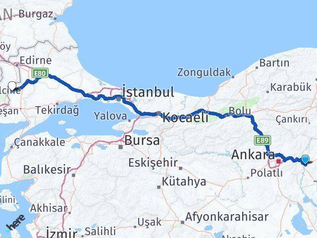 Kırıkkale Meriç Edirne Arası Kaç Km - Yol Haritası