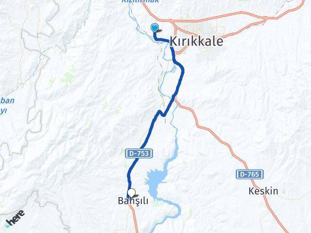 Kırıkkale Yahşihan Bahşili Arası Kaç Km - Yol Haritası