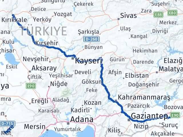 Kırıkkale Yahşihan Şanlıurfa Arası Kaç Km - Yol Haritası
