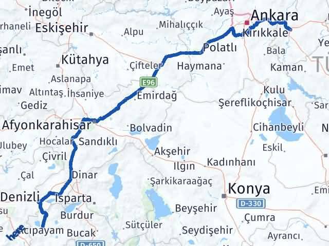 Kırıkkale Yeşilova Burdur Arası Kaç Km - Yol Haritası