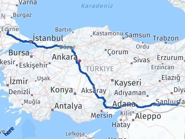 Kırklareli Artuklu Mardin Arası Kaç Km - Yol Haritası